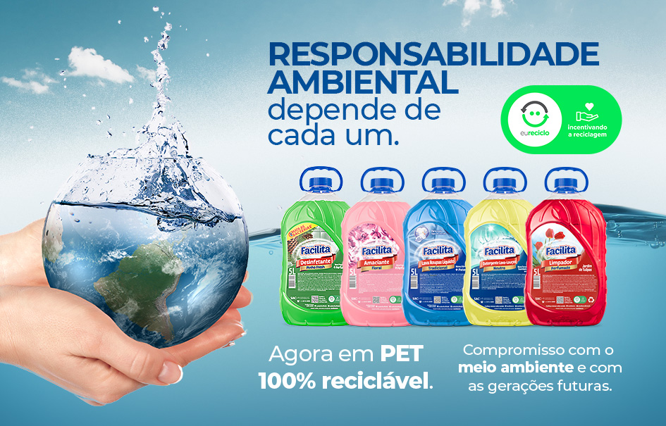 Novas embalagens PET 100% recicláveis.